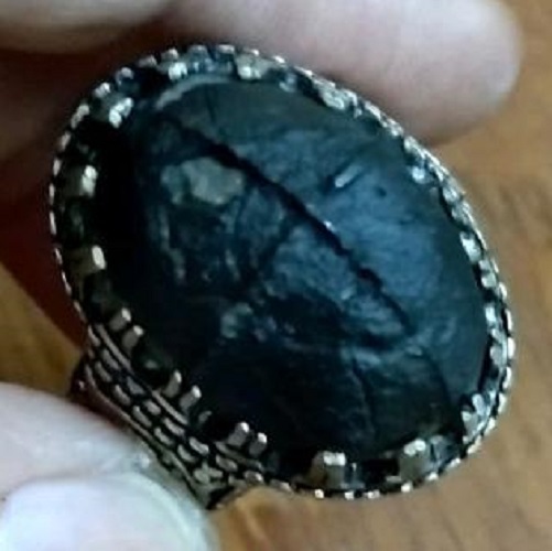 cross line ring stone tapak jalak motif protection code 0002