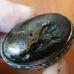 Big Tapak jalak scratching stone sacral ring protection from bad energy code m 0007