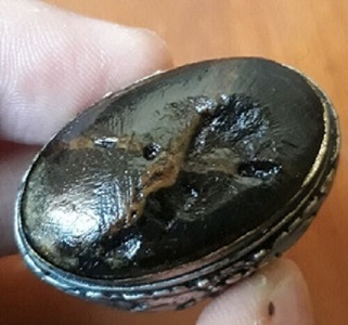 Big Tapak jalak scratching stone sacral ring protection from bad energy code m 0007