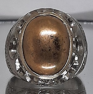 Very pretty brass ring blessed by spiritualis charm ring golden fortune color ring – m0001