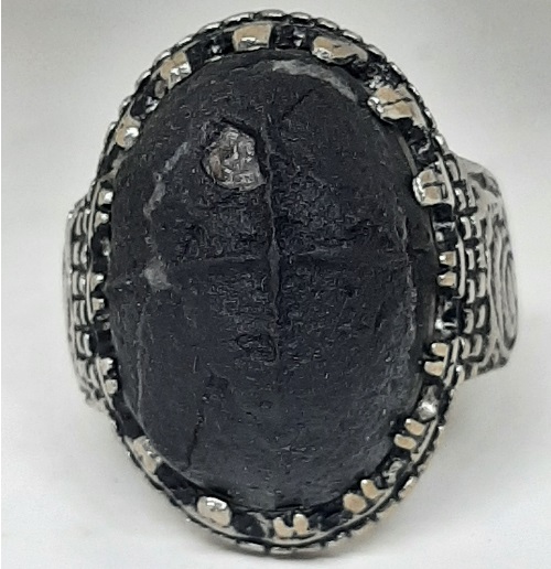 cross line ring stone tapak jalak motif protection bad energy – m0002