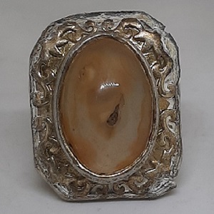 damaged ring with hole stone junjung darojat or Javanese king of talisman semar