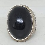 blessed by spiritualist good energy black charisma and protection stone in ring