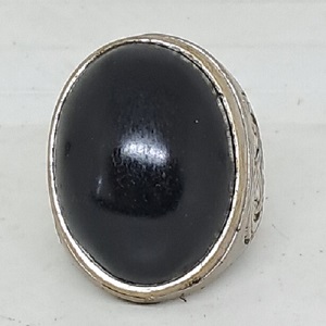 blessed by spiritualist good energy black charisma and protection stone in ring