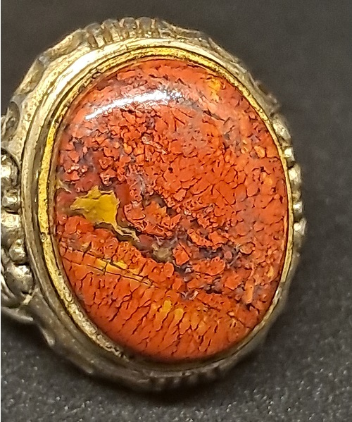 very unique and rare stone in ring lafaz Allah and muhammad in one stone as seen on picture